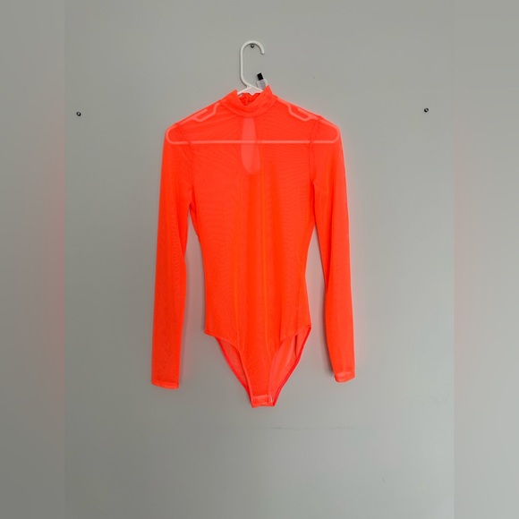 Mesh neon orange bodysuit Size M - Picture 2 of 4